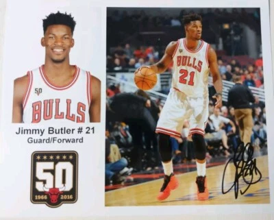 Jimmy Butler signed autographed Chicago Bulls 8X10 photo 50th Anniversary 2016 - Image 1 of 4