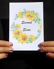 20 yellow sunflowers flowers floral wreath pregnancy / maternity milestone cards