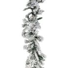 Fraser Hill Farm 9-ft. Mountain Pine Flocked Garland With Battery Operated Le...