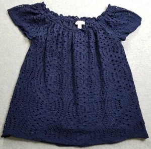 Top Lilly Pulitzer para mujer extra pequeño XS azul encaje manga corta fuera del hombro - Imagen 1 de 11