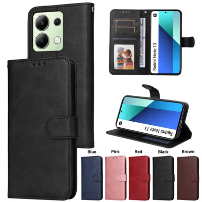 适用于 Redmi 和小米 "All" 系列磁性皮革翻盖卡钱包式外壳 保护套 — 第 1/4 张图片