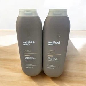 Method Men 2-in-1 Shampoo + Conditioner Cedar + Cypress 14oz 2 Pack New - Picture 1 of 1