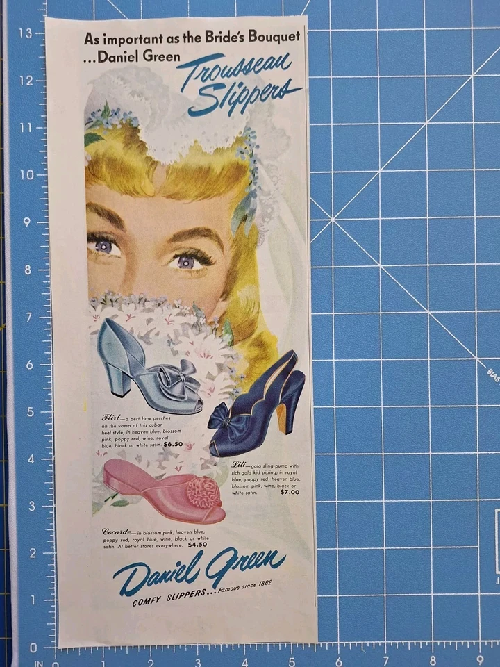 Daniel Green 1948 Zapatillas Tacones Planos Cómodos Coquetear Lili Rosa Azul Estampado Anuncio Foto 1 de 1