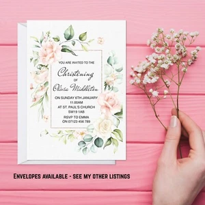 Personalised Christening Baptism Invitations, holy communion, confirmation - Picture 1 of 9