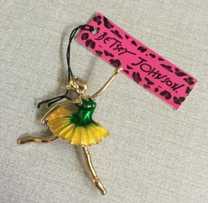 Betsey Johnson Dancing Dancer Brooch Pin with Designer Tag Attached New Beauty - Picture 1 of 3