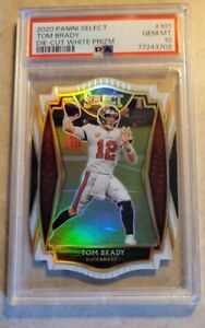 2020 PANINI SELECT 101 TOM BRADY DIE-CUT WHITE PRIZM PSA 10 GEM MINT BUCCANEERS 