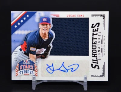 2015 Stars & stripes SILHOUETTES Lucas Sims #/99 SP RC AUTO PATCH - Diamondback - Image 1 of 2