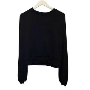 A New Day Sudadera XS Pullover Globo Mangas Recortadas Negro Loungewear - Imagen 1 de 9