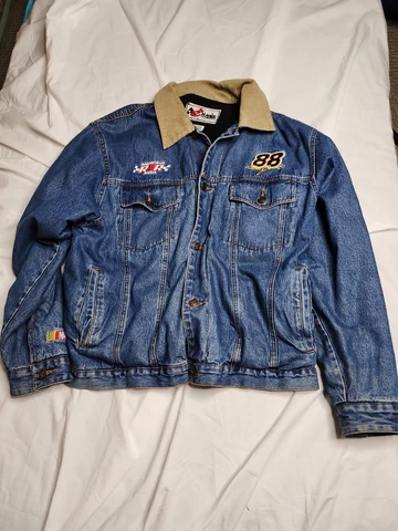 Nascar Racing 88 Chase Authentic XL  Dale Jarrett Denim Jacket Fleece Lined Cover