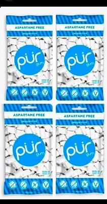 纯木糖醇咀嚼口香糖薄荷(55 件,4 包)无糖素纯素 — 第 1/3 张图片