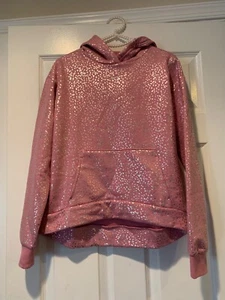 Nike Girls Soft Pink Hoodie With Silver Confetti Accents Logo Size Girls XL - Picture 1 of 9