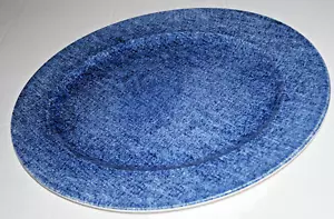 Ralph Lauren Denim Oval Servierplatte 13 Zoll Keramik Hergestellt in England - Bild 1 von 3