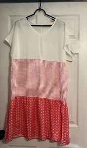Women’s Sun Dress Pink/white - Picture 1 of 3