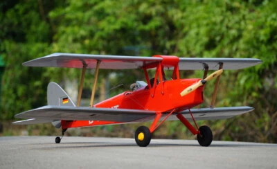 VQ Models .46 Size DH-82 Tiger Moth (Red) 55in Wingspan ARF (Kit Only) - Image 1 of 4