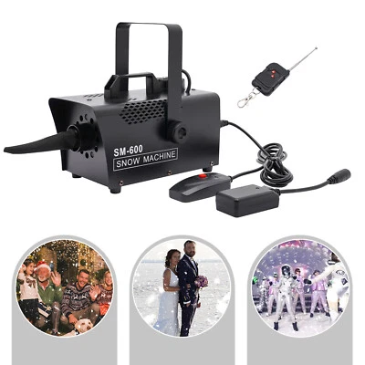 600W Snow Machine Stage Snowflake Maker for Christmas Party Snow Decor w/Remote - Image 1 of 4