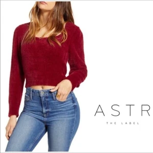 Astr Fuzzy Maroon Crop Damen Pullover NEU - XS - Bild 1 von 7
