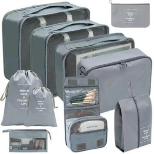 7/8/9/10 Pcs Set Travel Organizer Storage Bags Suitcase Packing Cubes Set Cases - Picture 1 of 53