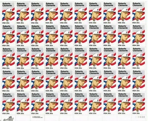 Roberto Clemente FULL SHEET OF 50 US POSTAGE Baseball Stamps SCOTT # 2097 MNH - Picture 1 of 2