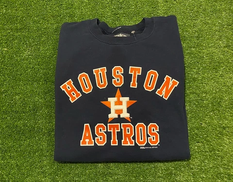 Retro Y2K Stitches Houston Astros logo arch crewneck sweatshirt XL navy blue Cover