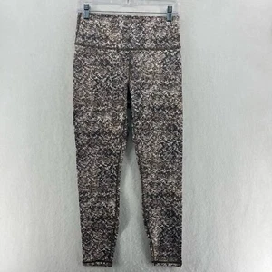 Fabletics Leggings Women's Sz M Brown Snake Skin High Waisted Foldover Powerhold - Picture 1 of 12
