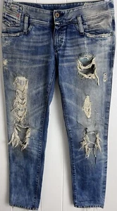 Diesel Matic Women's Jeans Distressed Size 27 X 32 Blue Color Wash 008B3 - Picture 1 of 22