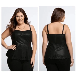 Torrid Faux Leather Laser Cup Top Sz 5 - Picture 1 of 9