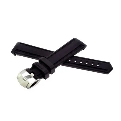 Correa de reloj de goma TAG Heuer negra con hebilla de pasador para Aquaracer CAK21xx Foto 1 de 3
