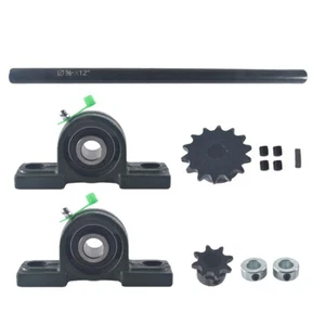 5/8" X 12" Complete Jackshaft Kit For 40/41/420 Chain Go Kart Mini Bike - Picture 1 of 4