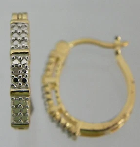 Gorgeous 1-1mm GENUINE DIAMOND & DIAMOND ACCENTED HUGGIE EARRINGS NEW - Picture 1 of 1