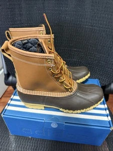LL Bean Men's Brown Leather Lace Up Gore-tex Insulated Duck Boots Size 9 M - Picture 1 of 23