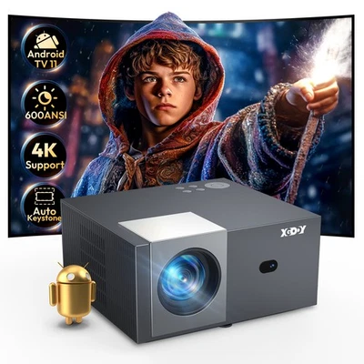 XGODY 4K Beamer Android TV Projektor 25000 Lumen WiFi Bluetooth Tragbar Heimkino - Bild 1 von 4
