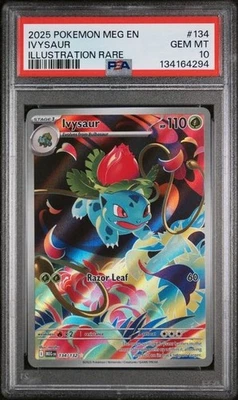 2025 POKEMON MEG EN-MEGA EVOLUTION ILLUSTRATION RARE #134 IVYSAUR PSA 10 - Image 1 of 2