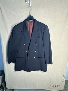 Giacca tuta Ralph by Ralph Lauren 42L tinta unita nera 6 bottoni oro lana braccia corte - Foto 1 di 14