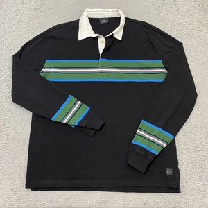 Paul Smith Rugby Polo Shirt Mens 2XL Black Long Sleeve - Picture 1 of 14