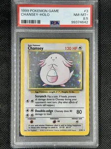 Chansey Set Base Holo 3/102 PSA 8.5 NM-MT+ Pokemon WOTC Estremamente Basso Pop!! - Foto 1 di 2