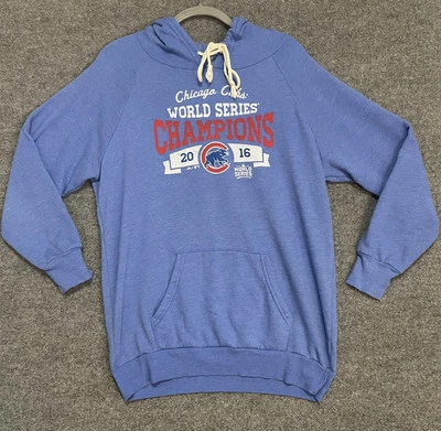 2016 WS Champs Chicago Cubs Sudadera con Capucha Mujer XL Azul Blanco Sudadera MLB Azul Foto 1 de 4