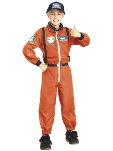 Astronaut Classic Orange Launch Entry Suit Child Costume - Picture 1 of 5