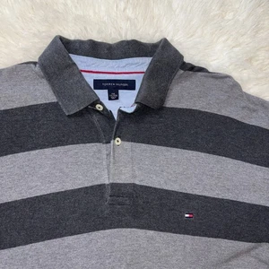 Tommy Hilfiger VINTAGE Herren XXL grau gestreift Kurzarm Polo Style Shirt - Bild 1 von 10