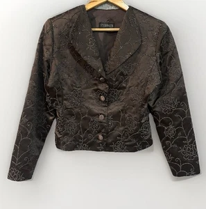 STUDIBAKER HAWK - Women's Size 10 - Rare Vintage Brown Bead Like Pattern Blazer. - Picture 1 of 12