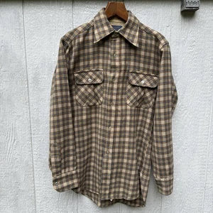 Camisa abotonada vintage años 80 Pendleton para hombre a cuadros 100 % pura lana virgen pequeña - Imagen 1 de 6