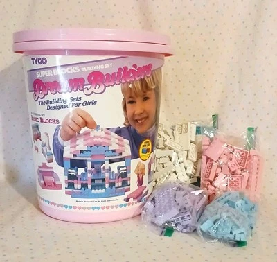 Vintage 1990s Tyco Toy Building Blocks Pastel Dream Builders Set Incomplete - Image 1 of 4