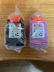 Cartuchos de tinta 67XL para HP-Negro y tricolor, sellados, sin caja, Re-man - Imagen 1 de 1