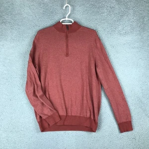 Vineyard Vines Sweater Mens Large Red Half Zip Pullover Cashmere Blend Knit - Picture 1 of 11