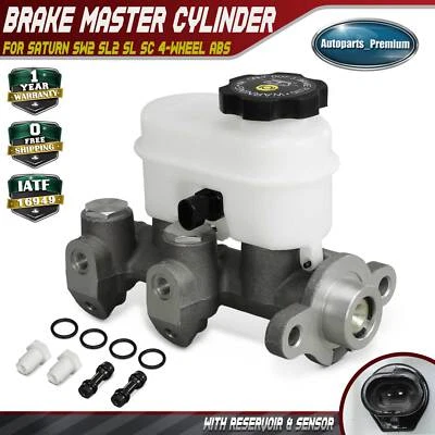 Brake Master Cylinder w/ Reservoir & sensor for Saturn SW2 SL2 SL SC 4-Wheel ABS - Image 1 of 4