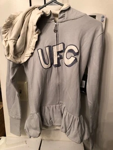 UFC Ultimate Fighting Championship Girl's Blue Ruffled Hooded Sweatshirt  - NEW - Picture 1 of 4