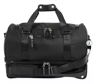 Samantha Brown To-Go Polyester Coated Bottom Weekender Bag Black NWT - Picture 1 of 11