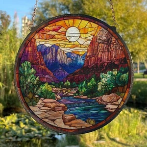 Hamilton Pool Rocky Mountain National Park Painted Stained Glass Suncatcher - Picture 1 of 5