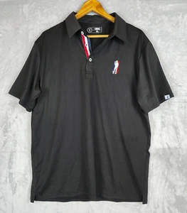 USAG Golf Polo Shirt Mens XL Black Short Sleeve Stretch U Suck At Golf - Picture 1 of 6