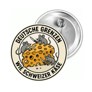 Button Deutschlands Grenzen wie Schweizer Käs Anstecknadel Anstecker Pin Brosche - Bild 1 von 2