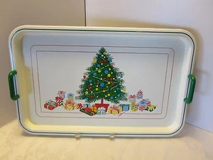 VINTAGE CHRISTMAS TREE TRAY SALTERA HIMARK JAPAN MELAMINE signed 18.75" 1980's - Picture 1 of 7